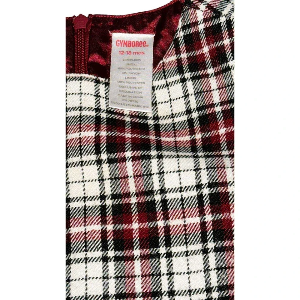EUC Gymboree Traditions Size 12 18 Months Sleeveless Holiday Red Plaid Dress